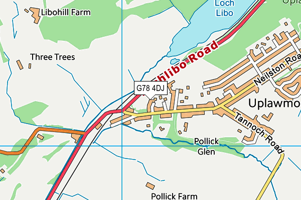 G78 4DJ map - OS VectorMap District (Ordnance Survey)