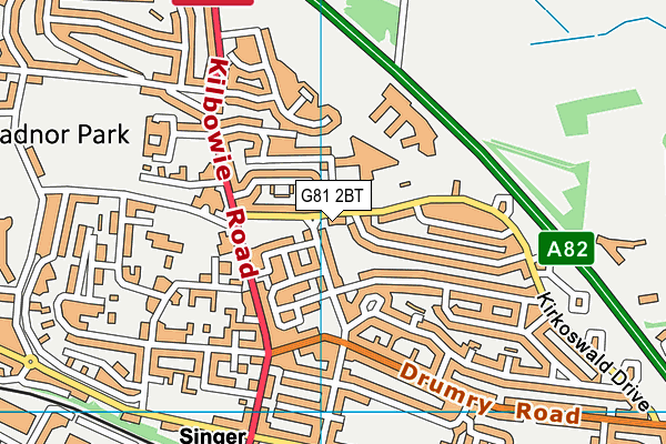 G81 2BT map - OS VectorMap District (Ordnance Survey)