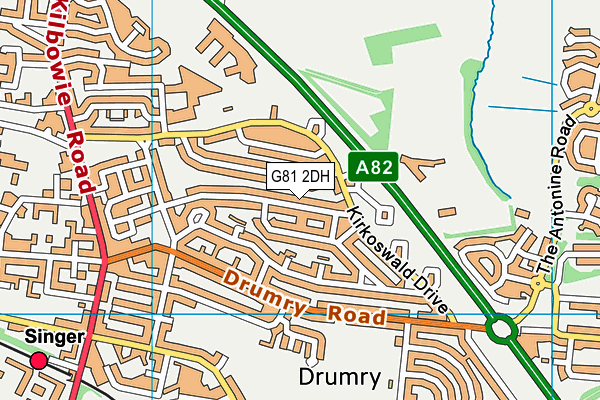 G81 2DH map - OS VectorMap District (Ordnance Survey)