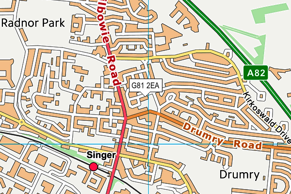 G81 2EA map - OS VectorMap District (Ordnance Survey)