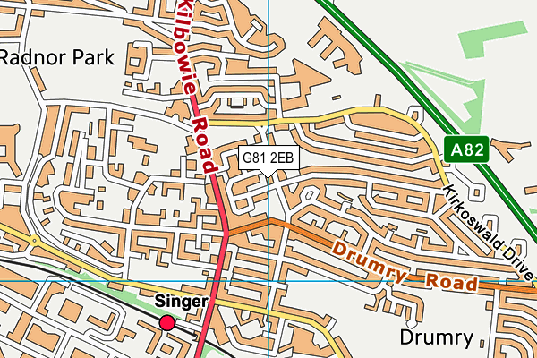 G81 2EB map - OS VectorMap District (Ordnance Survey)