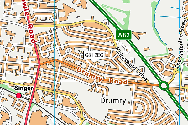 G81 2EG map - OS VectorMap District (Ordnance Survey)