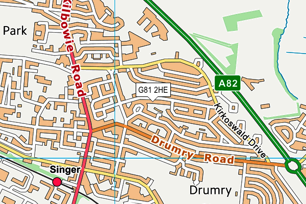 G81 2HE map - OS VectorMap District (Ordnance Survey)