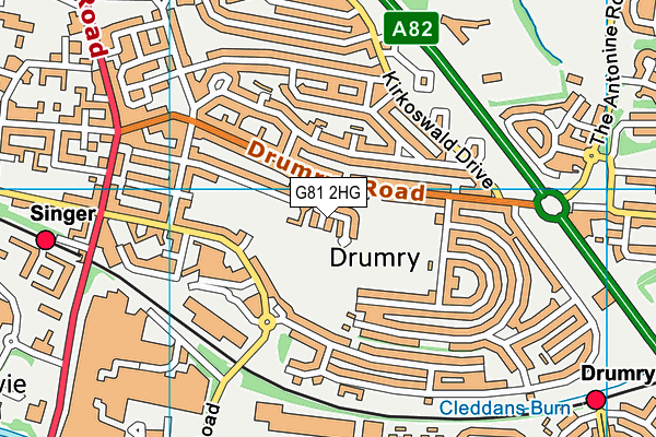 G81 2HG map - OS VectorMap District (Ordnance Survey)