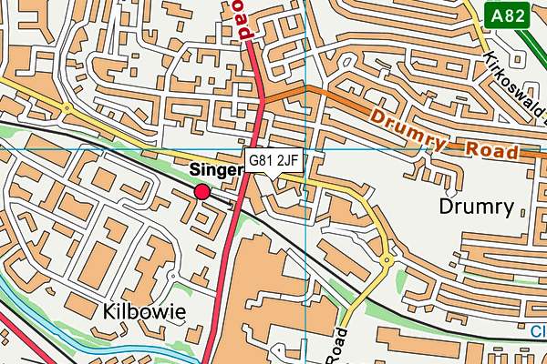 G81 2JF map - OS VectorMap District (Ordnance Survey)