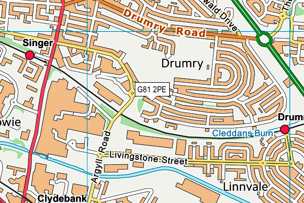 G81 2PE map - OS VectorMap District (Ordnance Survey)