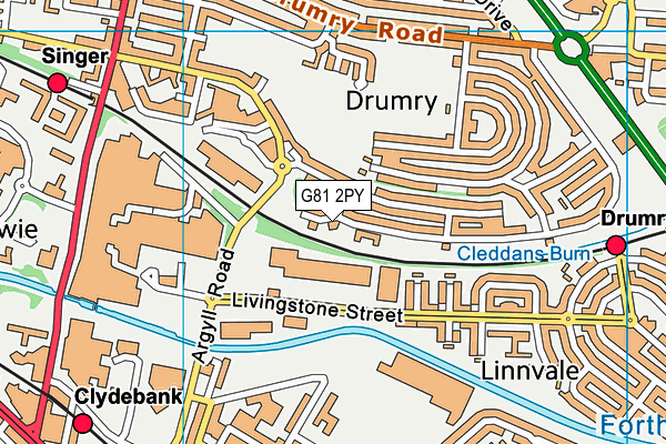 G81 2PY map - OS VectorMap District (Ordnance Survey)