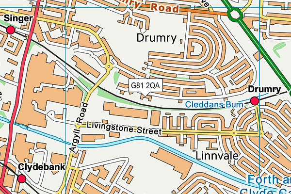 G81 2QA map - OS VectorMap District (Ordnance Survey)