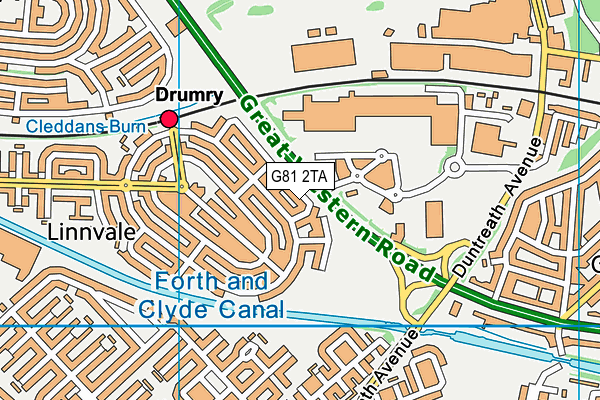 G81 2TA map - OS VectorMap District (Ordnance Survey)