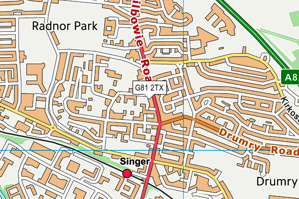 G81 2TX map - OS VectorMap District (Ordnance Survey)