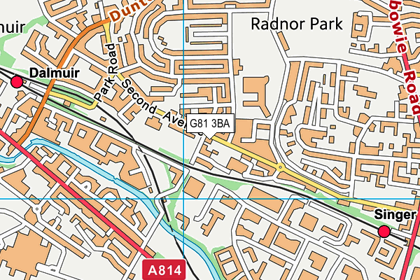 G81 3BA map - OS VectorMap District (Ordnance Survey)