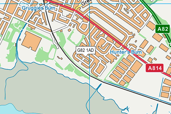 G82 1AD map - OS VectorMap District (Ordnance Survey)