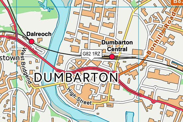 G82 1RZ map - OS VectorMap District (Ordnance Survey)