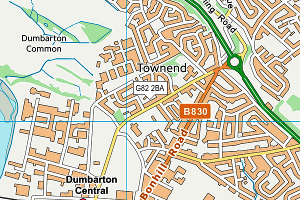 G82 2BA map - OS VectorMap District (Ordnance Survey)