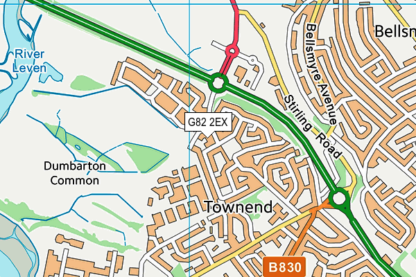 G82 2EX map - OS VectorMap District (Ordnance Survey)