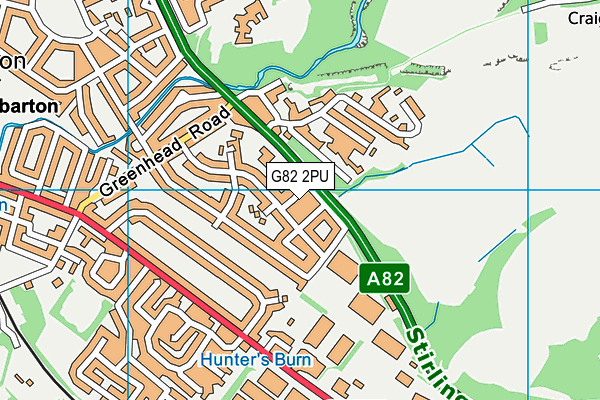 G82 2PU map - OS VectorMap District (Ordnance Survey)