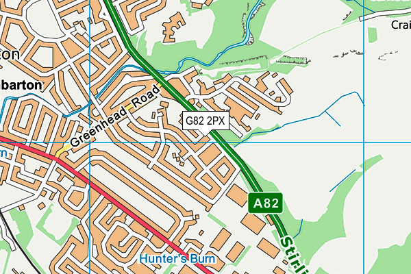 G82 2PX map - OS VectorMap District (Ordnance Survey)