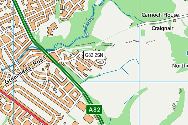G82 2SN map - OS VectorMap District (Ordnance Survey)