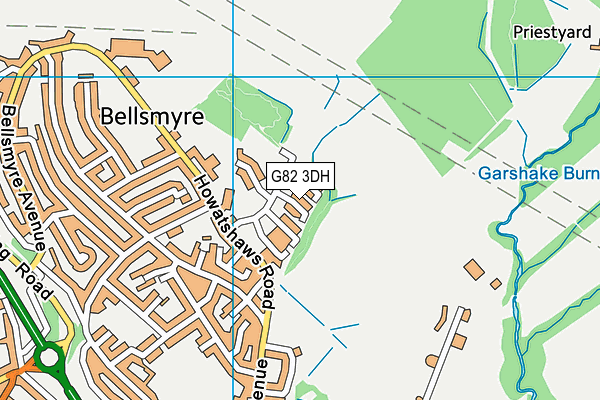 G82 3DH map - OS VectorMap District (Ordnance Survey)