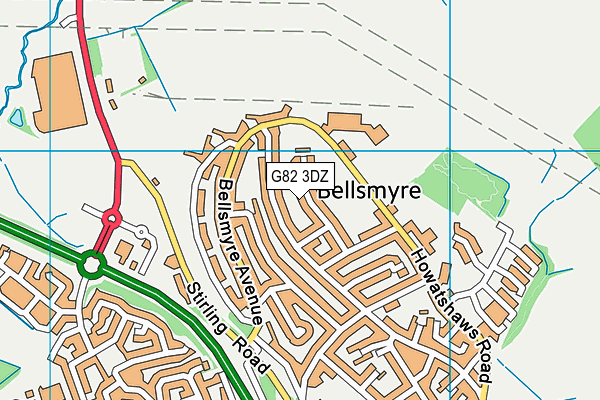 G82 3DZ map - OS VectorMap District (Ordnance Survey)