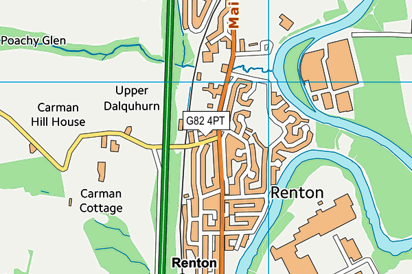 G82 4PT map - OS VectorMap District (Ordnance Survey)