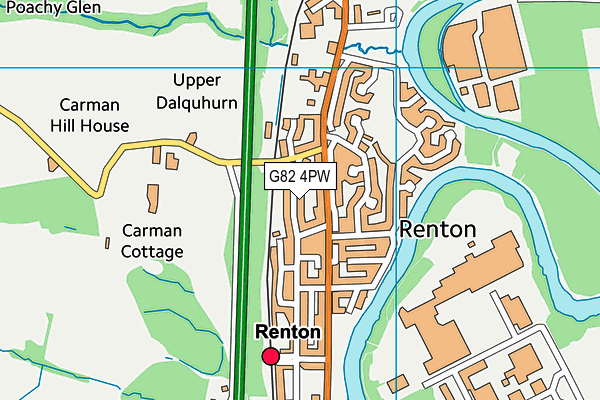 G82 4PW map - OS VectorMap District (Ordnance Survey)