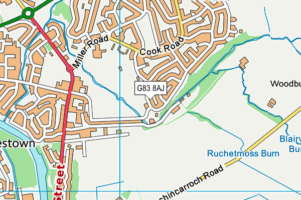 G83 8AJ map - OS VectorMap District (Ordnance Survey)