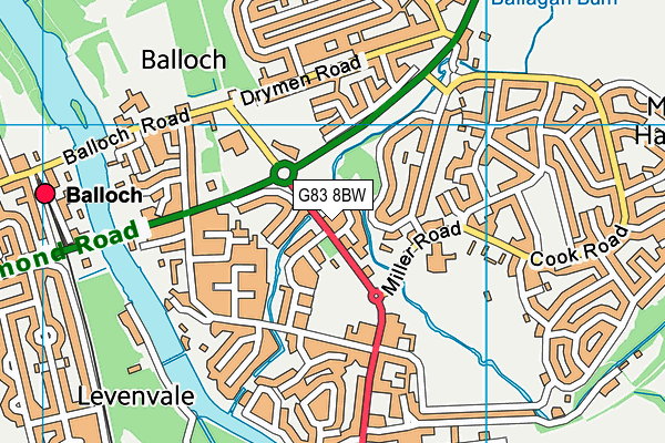G83 8BW map - OS VectorMap District (Ordnance Survey)