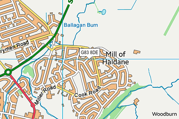 G83 8DE map - OS VectorMap District (Ordnance Survey)