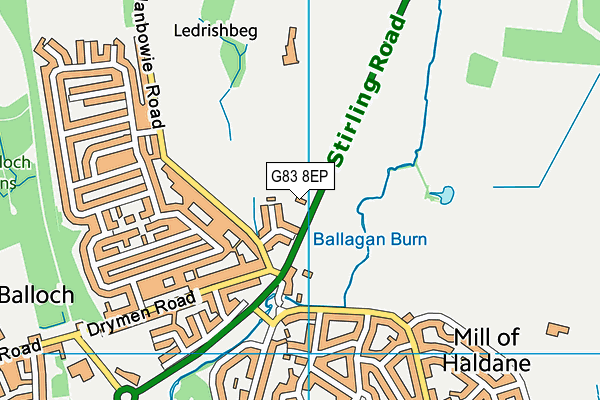 G83 8EP map - OS VectorMap District (Ordnance Survey)