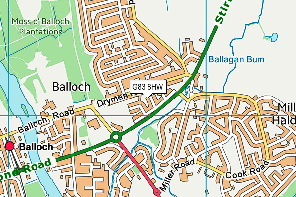 G83 8HW map - OS VectorMap District (Ordnance Survey)