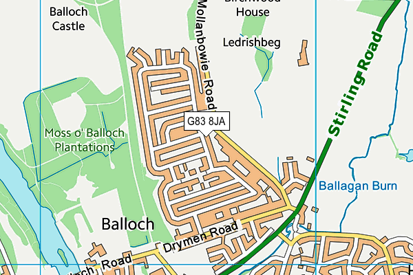 G83 8JA map - OS VectorMap District (Ordnance Survey)