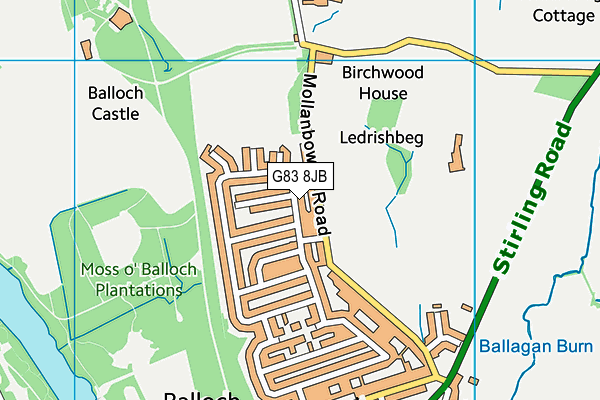 G83 8JB map - OS VectorMap District (Ordnance Survey)