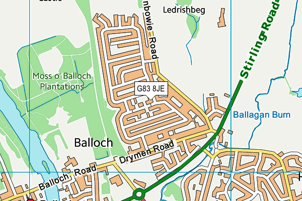 G83 8JE map - OS VectorMap District (Ordnance Survey)