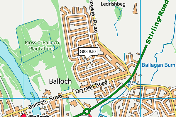 G83 8JG map - OS VectorMap District (Ordnance Survey)
