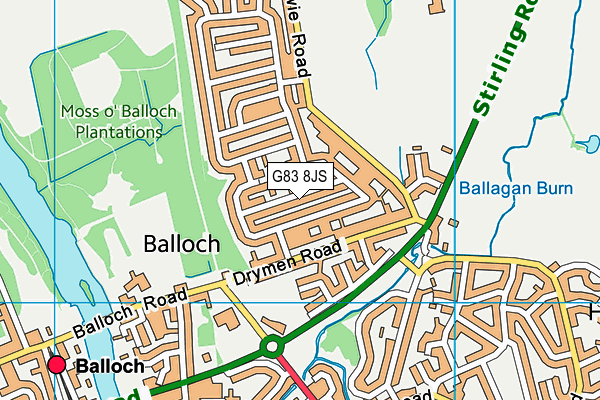 G83 8JS map - OS VectorMap District (Ordnance Survey)