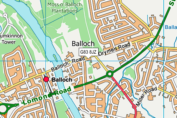 G83 8JZ map - OS VectorMap District (Ordnance Survey)