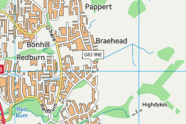 G83 9NE map - OS VectorMap District (Ordnance Survey)