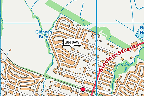 G84 9AW map - OS VectorMap District (Ordnance Survey)