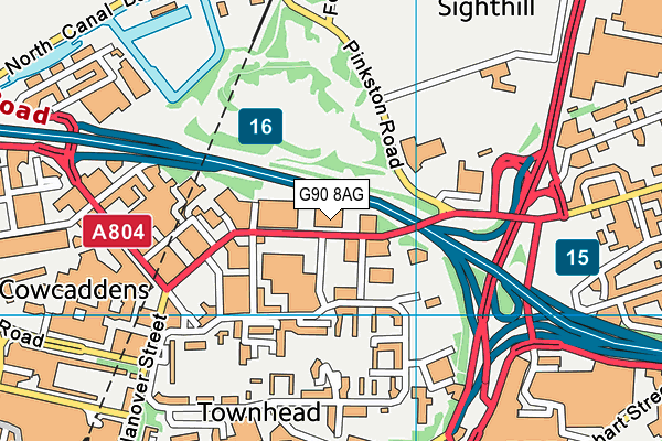 G90 8AG map - OS VectorMap District (Ordnance Survey)