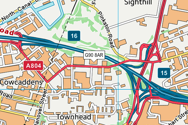 G90 8AR map - OS VectorMap District (Ordnance Survey)