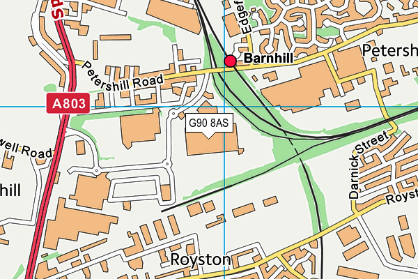 G90 8AS map - OS VectorMap District (Ordnance Survey)