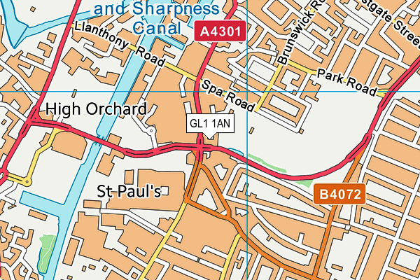 GL1 1AN map - OS VectorMap District (Ordnance Survey)