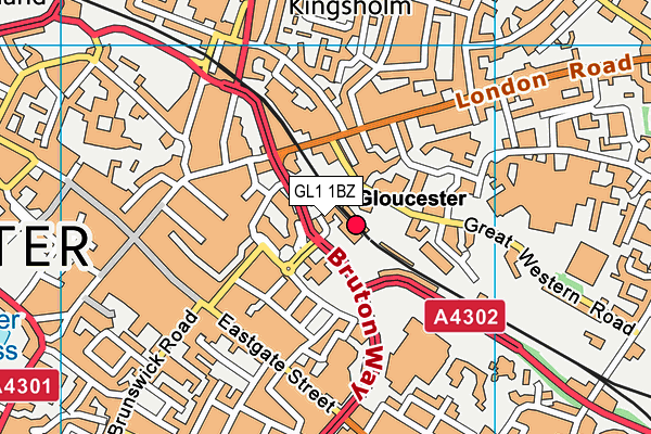 GL1 1BZ map - OS VectorMap District (Ordnance Survey)