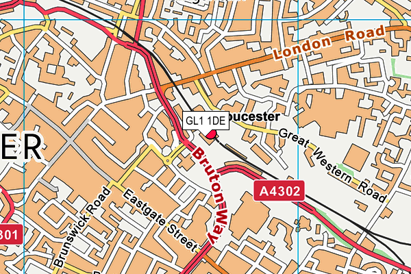 GL1 1DE map - OS VectorMap District (Ordnance Survey)