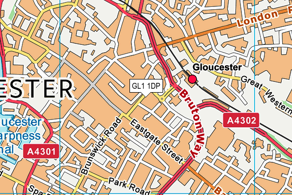 GL1 1DP map - OS VectorMap District (Ordnance Survey)