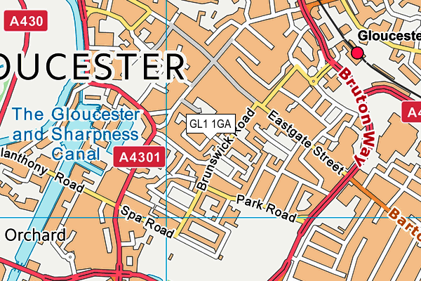 GL1 1GA map - OS VectorMap District (Ordnance Survey)