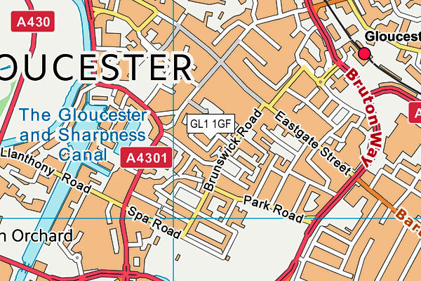 GL1 1GF map - OS VectorMap District (Ordnance Survey)