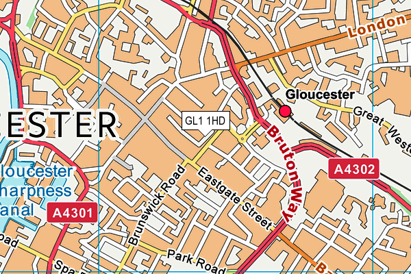 GL1 1HD map - OS VectorMap District (Ordnance Survey)