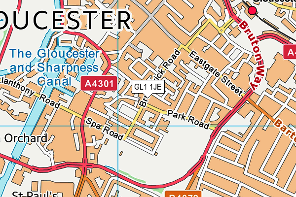 GL1 1JE map - OS VectorMap District (Ordnance Survey)